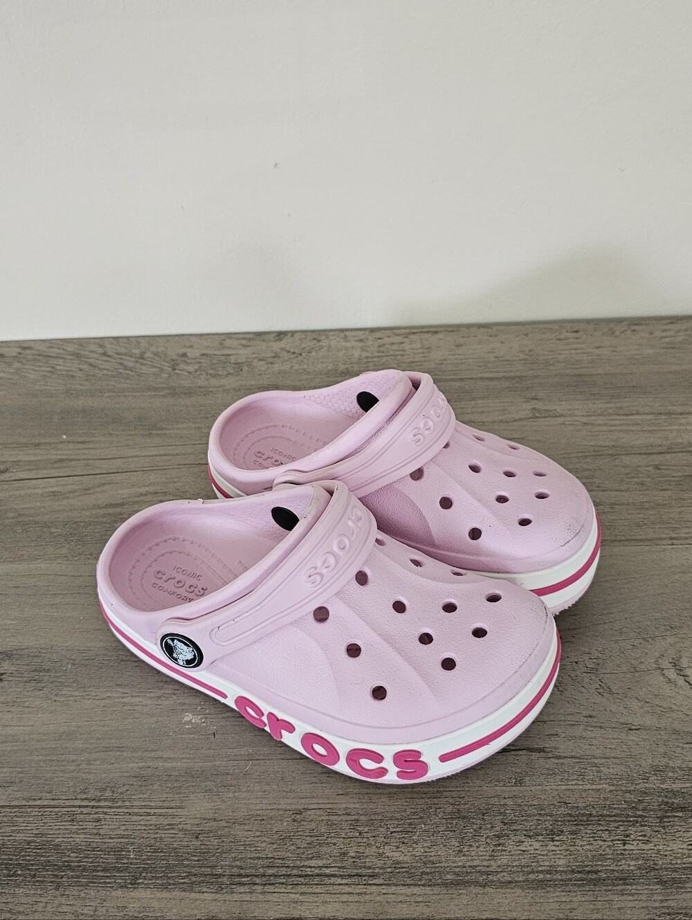 Crocs Kids' Bayaband Clogs in Ballerina Pink/Candy Pink Toddler Girl C 9